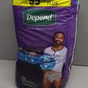 Depend Night Defense Adult Diapers, Incontinence Underwear for Men, Disposable, Overnight, Large, Grey, 22 Count