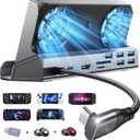 LISEN 10-IN-1 Docking Station for Steam Deck OLED&ROG Ally X&Legion Go, Dual Cooling Fan 5 USB Ports and 4K@60Hz, 100W Charging Port Support ROG Ally 30W Mode, Gigabit Ethernet Fit for Steam Deck OLED