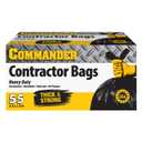 Commander 55 Gallon 3 MIL (eq) Heavy Duty Contractor Bags with Flap Ties - 36" x 56" with flaps - Pack of 10 - For Contractor, Industrial, & Outdoor