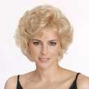 Short Blonde Curly Wigs for Women Synthetic Natural Looking Daily Party Wig for White Women