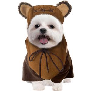 Bear Pet Costume Ears Hat Sweater Furry Clothes Cute Halloween Cosplay Costumes for Small Medium Large Dogs Cats (Large) 