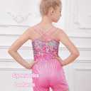 Idgreatim 5-10 Years Gymnastics Leotards for Girls Shiny tumbling outfits with Shorts Unitards Biketards (6-7 Years, Heart Sequin)