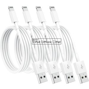 4 Pack [Apple MFi Certified] Apple Charging Cables 6ft, iPhone Chargers, Lightning Fast iPhone Charging Cord for iPhone 12/11/11Pro/11Max/ X/XS/XR/XS Max/8/7, ipad(White)