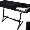 61 Keys Piano Keyboard Dust Cover, Music Stretchy Electronic DirtProof Keyboard Cover With Durable Elastic & Cord Lock Must Have Piano Accessories, Black
