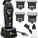 Fagaci Professional Zero Gapped Trimmer for Men, High Torque Vector Motor Cordless Beard Trimmer for Men, T Liners Professional Trimmers for Barbers with DLC Blades, Zero Gap Trimmers Barber T Blade