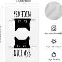 4 x Funny Bathroom Hand Towels Kitchen Towels Bathroom Black Cat Dish Towels Nice Ass for Bath Bar Dining Room Decor and Housewarming Gift 16x24 Inch
