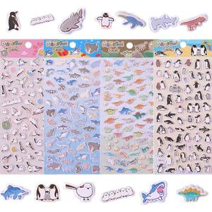 4PCS Stickers for Kids Classroom, Animal Dinosaur Bird Unicorn Shark Reward Scrapbooking Supplies, Funny Scrapbook Stickers, Party Favors for Scrapbook & Kids Crafts