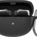 2 x AHASTYLE Silicone Case for New Bose Ultra Open Earbuds (2024) [Added Metal Carabiner] Shockproof Full Protective Skin Case Cover Compatible with New Bose Ultra Open Earbuds 2024 (Black)