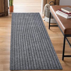 2' x 8' Runner Rugs with Rubber Backing, Outdoor Indoor Utility Non Slip Carpet Rug Runner for Hallway, Custom Size Area Rugs Mat for Entryway Balcony Patio Kitchen Garage Stair Laundry, Gray