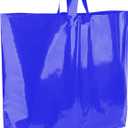 19.5x15 Large Plastic Shopping Bags with Handles - 3 Mil Thick Heavy Duty Blue Merchandise Bags for Small Business, Boutique & Retail - Glossy Gift Bags (60 Pack)