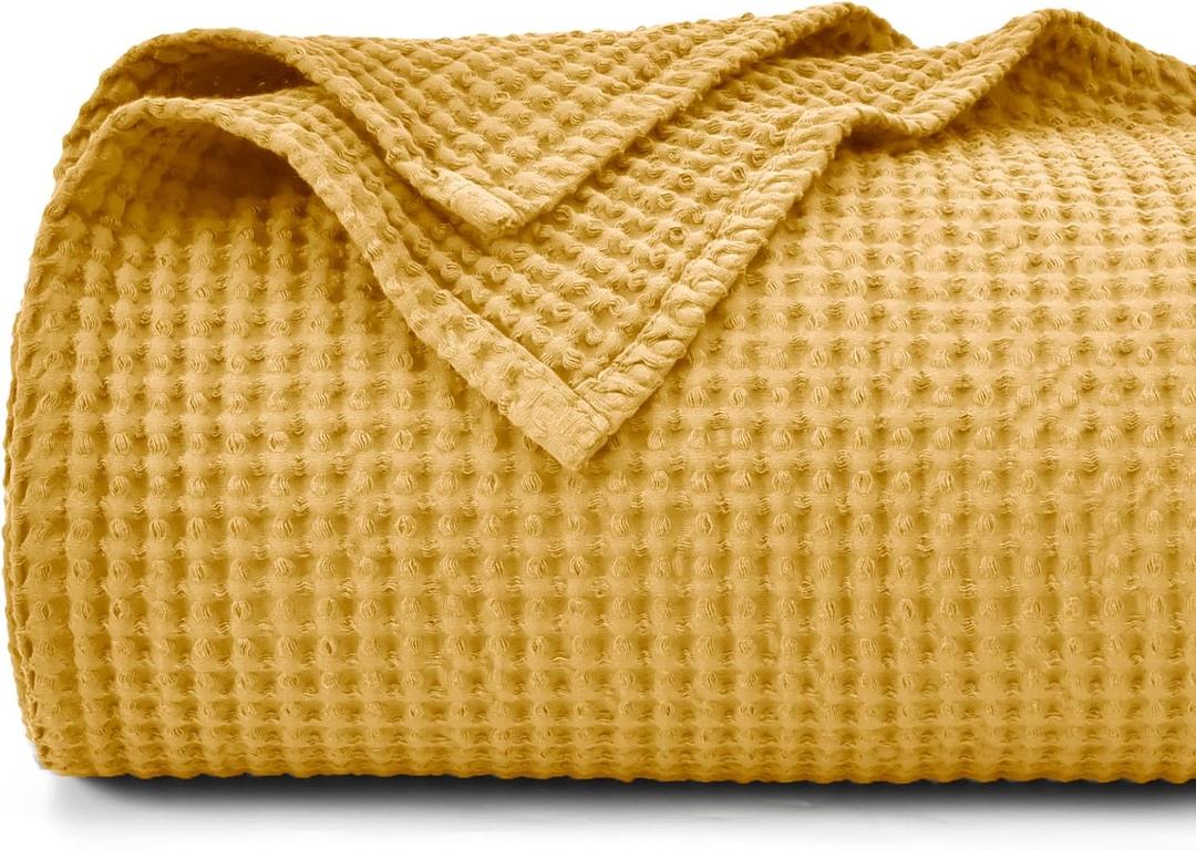 PHF 100% Cotton Waffle Weave Blanket Baby Size,Snag Proof Throw for, 30x40,Lightweight Breathable Moisture-Wicking,Oeko-TEX Certified,Machine Washable, Home Decor Gift-Ginger