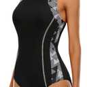 beautyin Womens One Piece Swimsuits Athletic Sports Training Bathing Suit Modest Swimwear, XL
