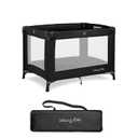 Dream On Me Nest Portable Playard in Black with Carrybag an Shoulder Strap, Lightweight, Packable and Easy Setup Baby Playard, Breathable Mesh Sides and Soft Fabric - Comes with a Removable Padded Mat