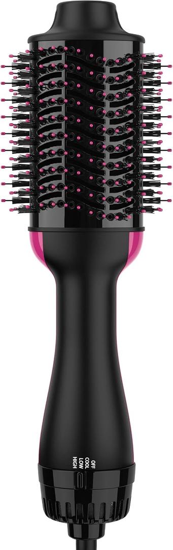 Hair Dryer Brush Blow Dryer Brush in One, Upgraded 4 in 1 Hair Dryer and Styler Volumizer with Negative Ion Anti-frizz Ceramic Titanium Barrel Hot Air Hair Straightener Brush