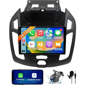 2+64GB Car Radio Stereo Compatible with Ford Transit Connect 2014-2018, 9 Inch Android 13 Touch Screen Car Radio with CarPlay/Android Auto, GPS FM WiFi Bluetooth Backup Camera