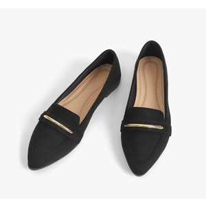 Comfortable Leather Suede Slip On Loafer Flats for Women Casual Work Flat Shoes Women's Pointed Toe Penny Loafers Office Driving Ballet Flats / size: 9