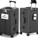 feilario 30in Super Large Captain Aluminum Frame Hardside Spinner Wheels Luggage, Removable Wheels Zipperless Checked Suitcase with Cup Holder/Phone Holder