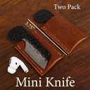 Mini Pocket Knife Set of 2 with Leather Sheaths for EDC | Compact design, ideal for camping, hiking, hunting, and fishing, great everyday carry gift idea, suitable for men and women