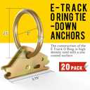 Eapele 20pcs Steel E-Track O Ring Tie-Down Anchors, Secure Cargo in Enclosed/Flatbed Trailers, Trucks, Load Limit of 1500lb