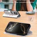 DEENAKIN for iPhone 15 Pro Max Wallet Case with Card Holder + Cash Clip, RFID-Blocking, Military-Grade Protection & UV-Printed Artwork, Magnetic Closure with Leather Stand - Delicate Bows
