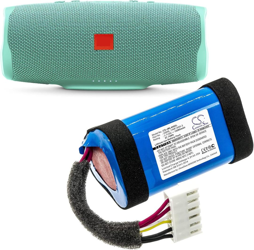 Cameron Sino 3.7V 10200mAh / 37.74Wh Li-ion Replacement Battery for JBL Charge 4, Charge 4BLK, Charge 4J, JBLCHARGE4BLUAM, 1INR19/66-3 ID998 IY1068 SUN-INTE-118