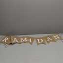 Burlap Ramadan Kareem Banner Muslim Fireplace Mantel Decoration Rustic Ramadan Kareem Bunting Banner for Mantle Fireplace Ramadan Party Decor Supplies