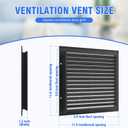 12" X 18" Aluminum Gable Vent,Metal Attic Vents with Screen,Stylish Design Return Air Grill,Enhance Air Circulation,Perfect for Storage Shed/Home Attic/Garage/Sidewall/Ceiling(Black), Vent Openings: 10" x 16"