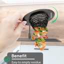 TRAPMATE Sink Drain Strainer, Reversible Chain Mesh Kitchen Sink Drain Strainer, Easy Clean 304 Stainless Steel Sink Strainer for Food Catcher Garbage Disposal, Black