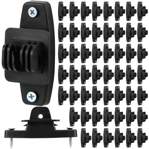 Pushglossy 50 Pcs Electric Wire Fence Insulators Electric Fence Wood Post Claw Insulators Accessories Nail Wood Post Nail on Insulator for Hi-tensile, Heavy Duty Fencing Wire Polywire (Black)