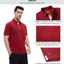 Mens Long and Short Sleeve Polo Shirts Pocket Casual Solid Cotton Blend Drop Cut Collared Polo Shirts for Men (S)