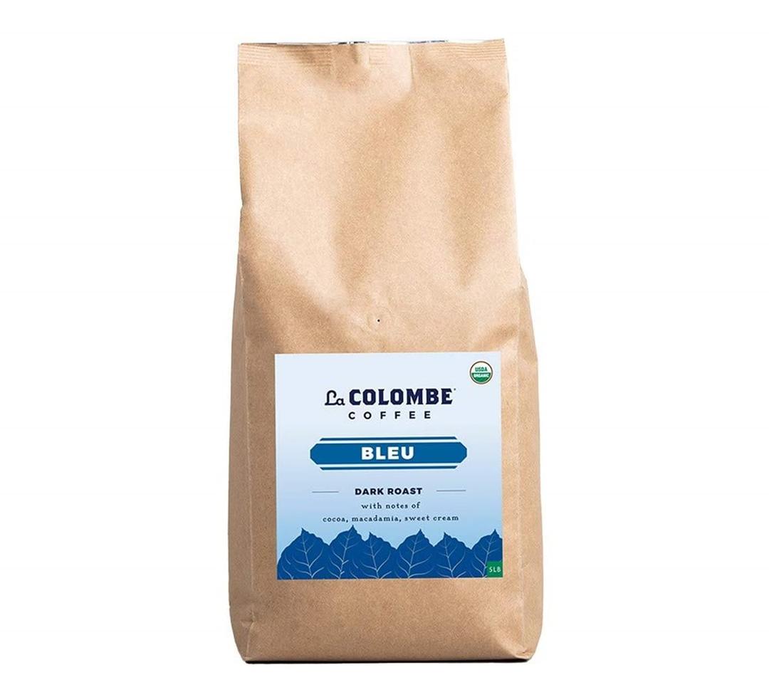 La Colombe Bleu Organic Dark Roast Whole Bean Coffee - Notes of Cocoa, Macadamia & Sweet Cream, 5 Pound (Pack of 1) (EXP 06/27/26)