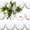 Sawysine 9 Pcs Bubble Bowl Vase Centerpiece Round Glass Flower Vase Bulk Clear Terrarium Fish Bowl for Wedding Event Goldfish Planter Floral Centerpiece Office Home Decor (7.8''w X 6.3''h)