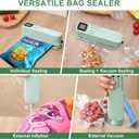 Mini Vacuum Sealer for Food, 3 in 1 Portable Vacuum Food Sealer Machine with 15 Vacuum Bags, Wet and Dry Use, Digital Countdown Timer, Ideal for Home Kitchen and Travel Use