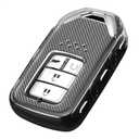 TANGSEN Key Fob Case TPU Cover Compatible with Honda Accord Hybrid Civic CROSSTOUR CR-V CR-Z FIT HR-V Odyssey Transparent Carbon Fiber Texture 3 4 5 6 7 Button Protective Key Shell