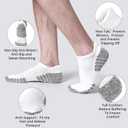Cotton Cushioned Low Cut Running Socks for Men & Women, Ankle Socks White 6 Pairs Arch Support Breathable (White)