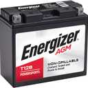 Energizer T12B AGM Motorcycle 12V Battery, 175 Cold Cranking Amps and 10 Ahr, Replaces: YTZ12B, YT12B-BS, and others, Black