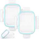 2 Pcs 2/3/5 Cups Plastic Food Storage Lid with Green Gasket Leakproof Airtight Lockable Replacement Clear Storage Lid for Kitchen Bowl