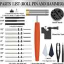 BESTNULE Upgrade Roll Pin Punch Set, Punch Set with Replaceable Face Hammer, Punch Tools, Made of Solid Material, Ideal for Maintenance (With Bench Block and Pivot Pin Tool)