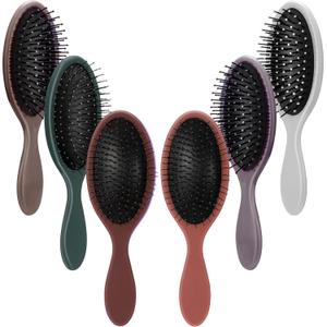 Nuenen 6 Pcs Wet Detangler Hair Brush Travel Dry Hair Brushes Detangling Hairbrush with Soft Bristles for Women Men Girls Boys (Elegent Color)