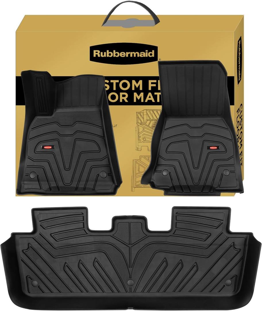 Rubbermaid Car Mat for Tesla Model Y Floor Mats 2020-2024 2025(Not for Juniper), Premium Rubber Material All Weather Accessories Custom Fit Floor Mat