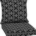 Arden Outdoor Deep Seat Cushion Set, 24 in x 24 in, Weather-Proof, Rain-Proof, Fade Resistant Patio Cushion for Chair, Sofa, and Couch Black Global Stripe