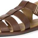 Amazon Essentials womens Closed Toe Fisherman Sandals (8.5, Brown)