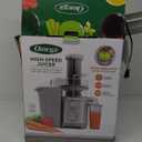 Omega Centrifugal Juicer with Extra Large Chute High Speed Extractor For Fruits and Vegetables, Features 2 Speeds Stainless Steel Filter and Large Pulp Container, 1000-Watts, Silver