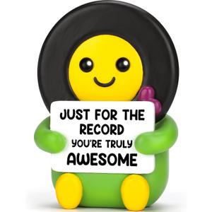 Music Lover Decorations for Him Her Son Daughter Music Lover, Funny Birthday Gifts for Adults Teens Positive Self Care Gifts for Women Men Friends, Just for the Record Home Desk Decor