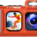 Maxmango V08 Pro 49FT Underwater Camera - 8K 90MP WiFi Waterproof Digital Camera with Touchscreen, Dustproof Shockproof Rugged Camera for Snorkeling, 64GB Point and Shoot Digital Digital Cam - Orange