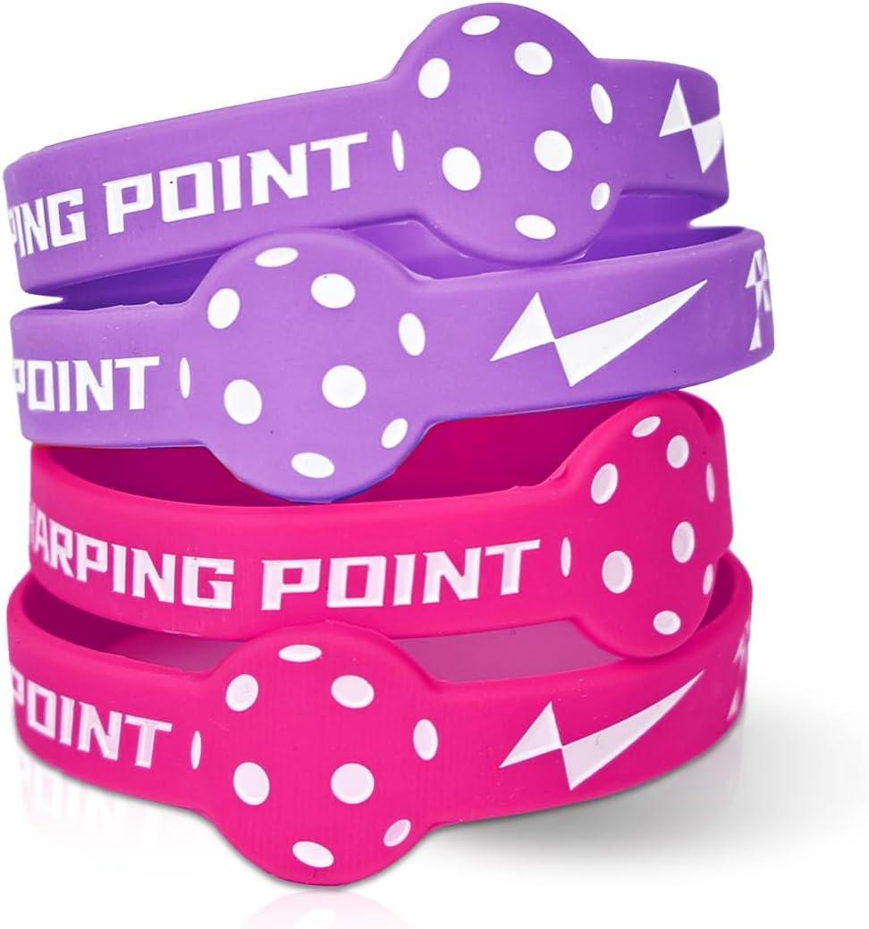 Warping Point Pickleball Silicone Wristbands | Pickleball Rubber Bracelets gifts for Women Men | Pickleball Party Accessories Decorations 4 pacs