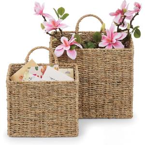 84ECO Set of 2 Seagrass Hanging Baskets