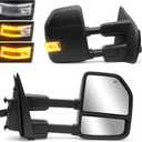 NEYASU Pair Tow Mirrors fit for 2017-2020 Ford F250 F350 F450 F550 Super Duty Dynamic Signal Lights Power Heated LED Turn Signal Lamp Running Light Temperature Sensor Towing Mirrors Black LH RH