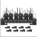 D Debra Audio AU800 Pro UHF 8 Channel Wireless Microphone System with Cordless Handheld Lavalier Headset Mics, Metal Receiver, Ideal for Karaoke Church Party (8 Bodypack)