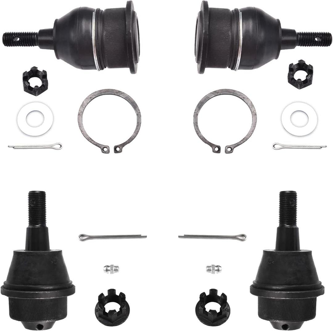 ASTARPRO 4pcs K6693 K6696 Front Lower Ball Joint & Upper Ball Joints Replacement For Silverado Sierra 1500 2500 3500 HD Hummer H2